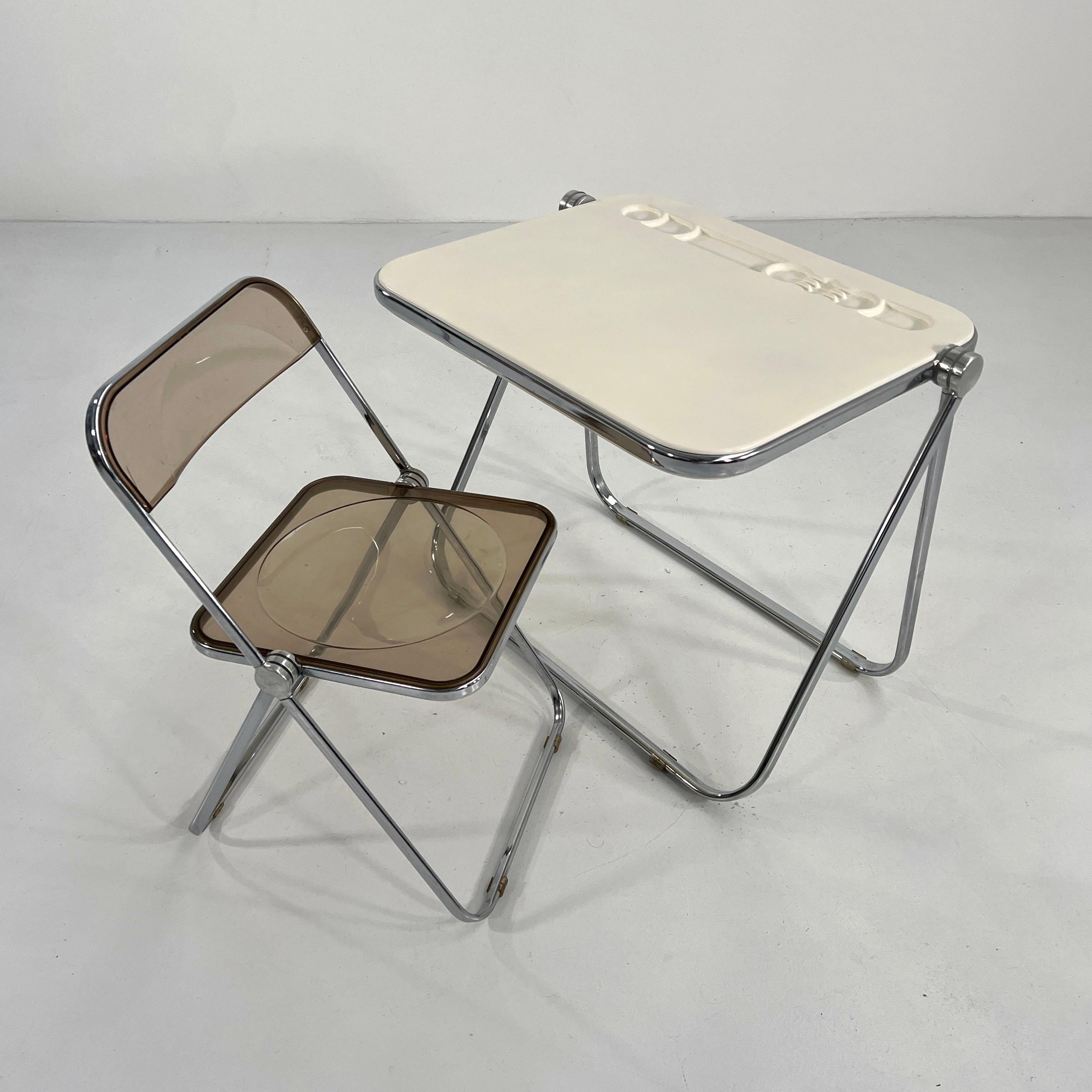 Bureau pliant Platone blanc de Giancarlo Piretti pour Anonima Castelli, 1970 en vente 6