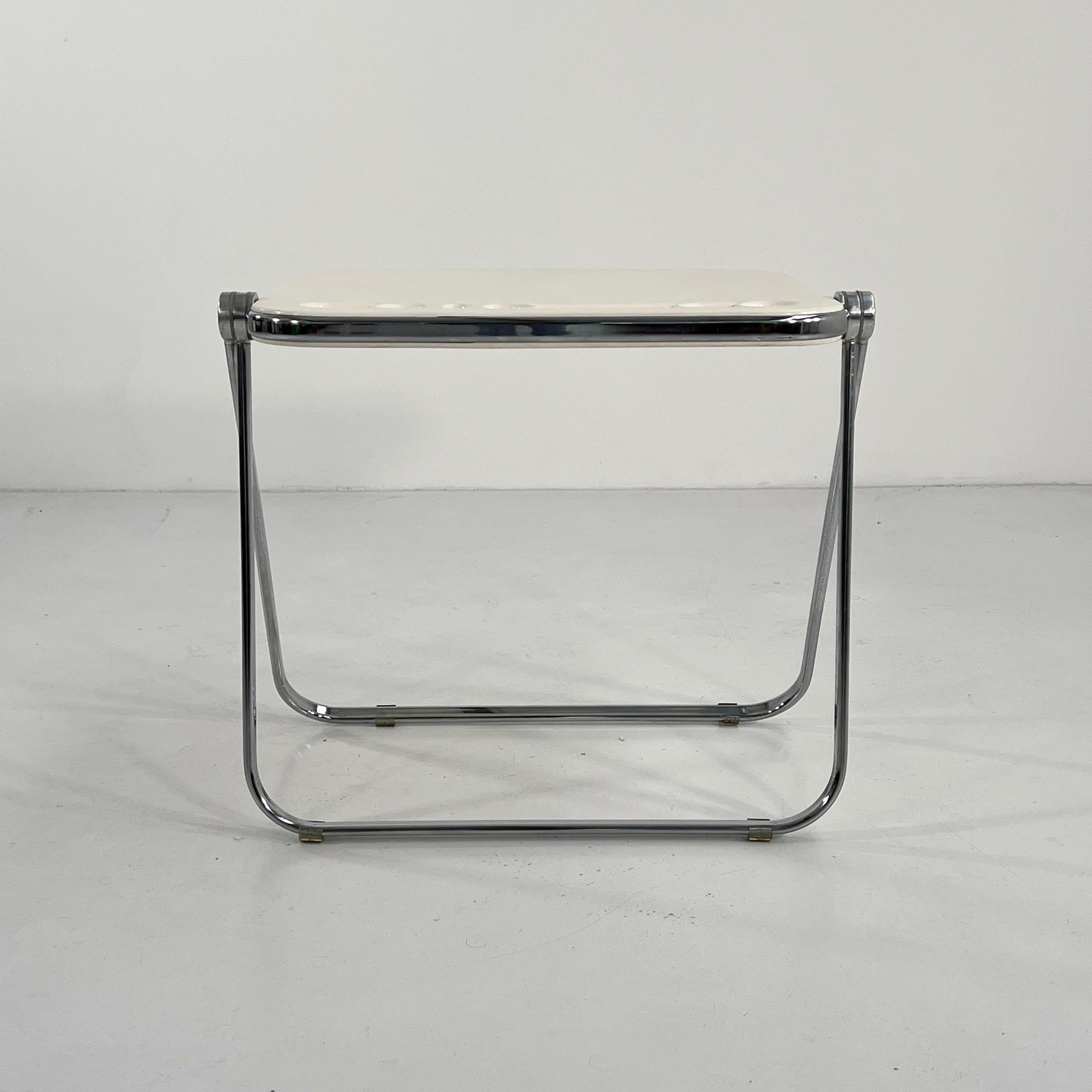 Weißer Platone-Schreibtisch mit klappbarem Schreibtisch von Giancarlo Piretti für Anonima Castelli, 1970er Jahre (Metall) im Angebot