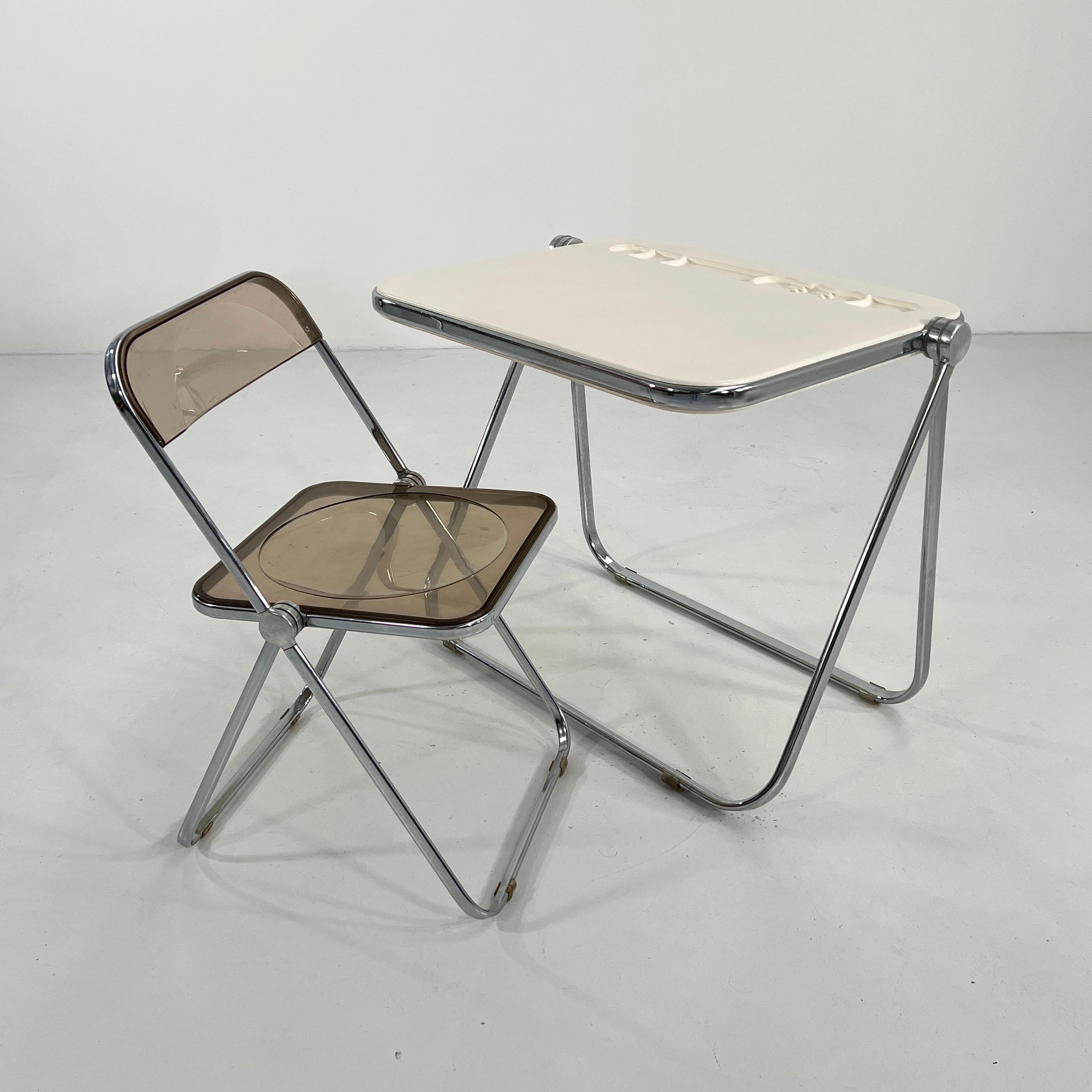 Weißer Platone-Schreibtisch mit klappbarem Schreibtisch von Giancarlo Piretti für Anonima Castelli, 1970er Jahre im Angebot 2
