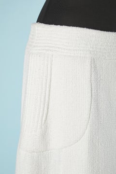 White pleated skirt in cotton tweed Chanel