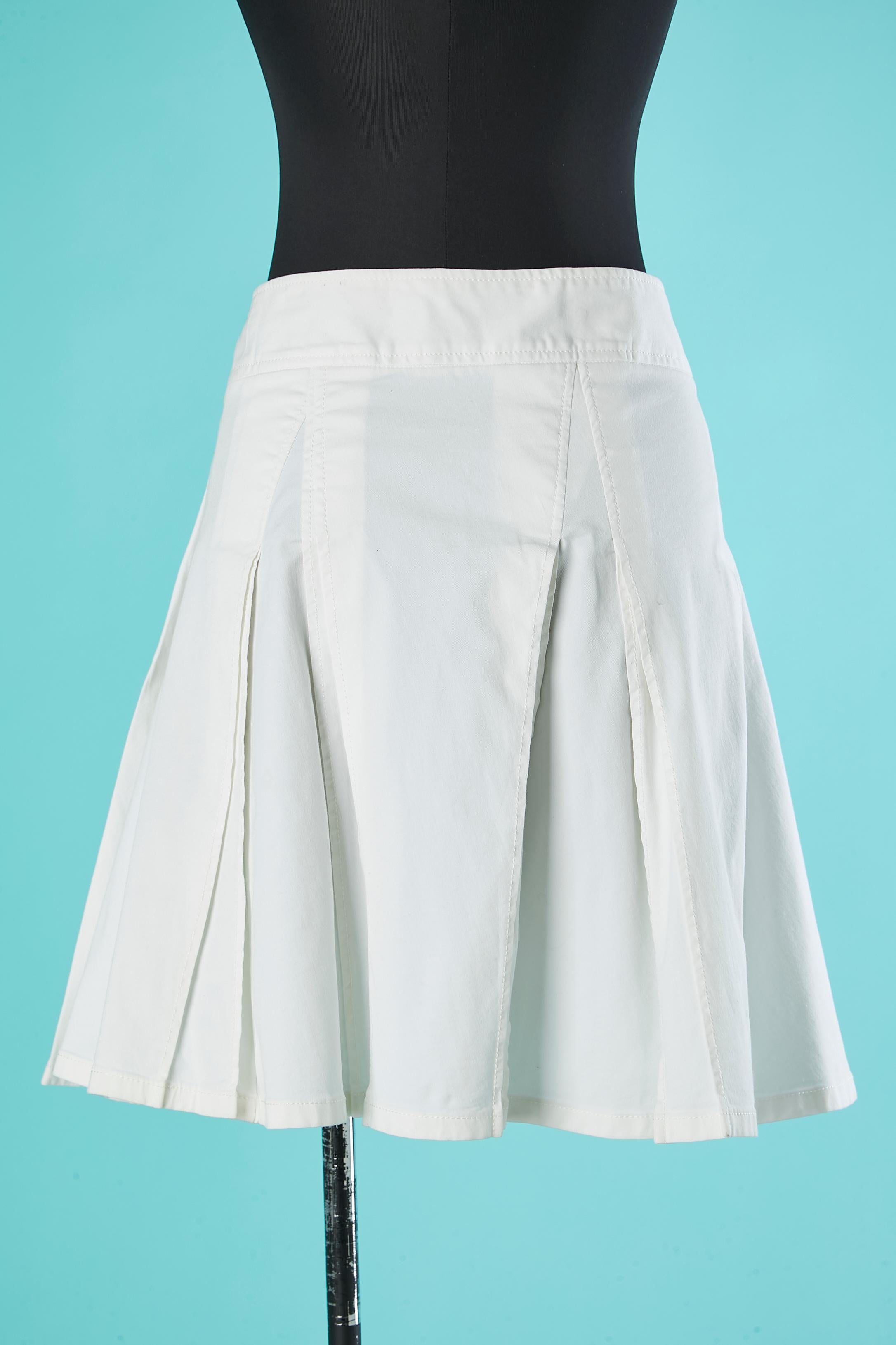 Women's White pleated wrap cotton skirt Dolce & Gabbana For Sale