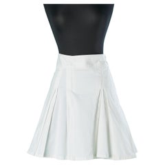 White pleated wrap cotton skirt Dolce & Gabbana
