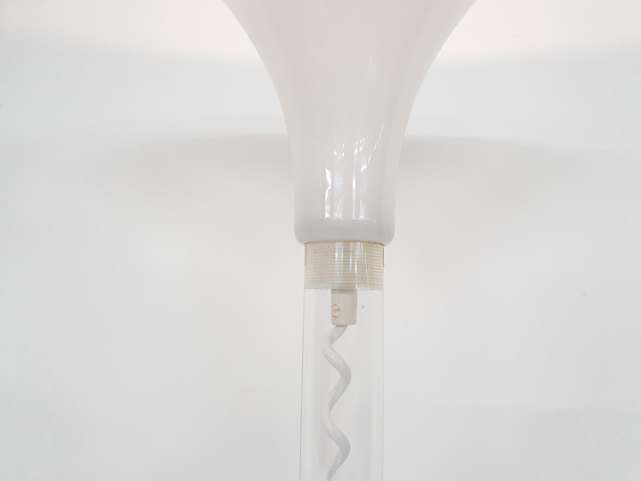 Dutch White Plexi Floor Light by Harco Loor, the Netherlands For Sale