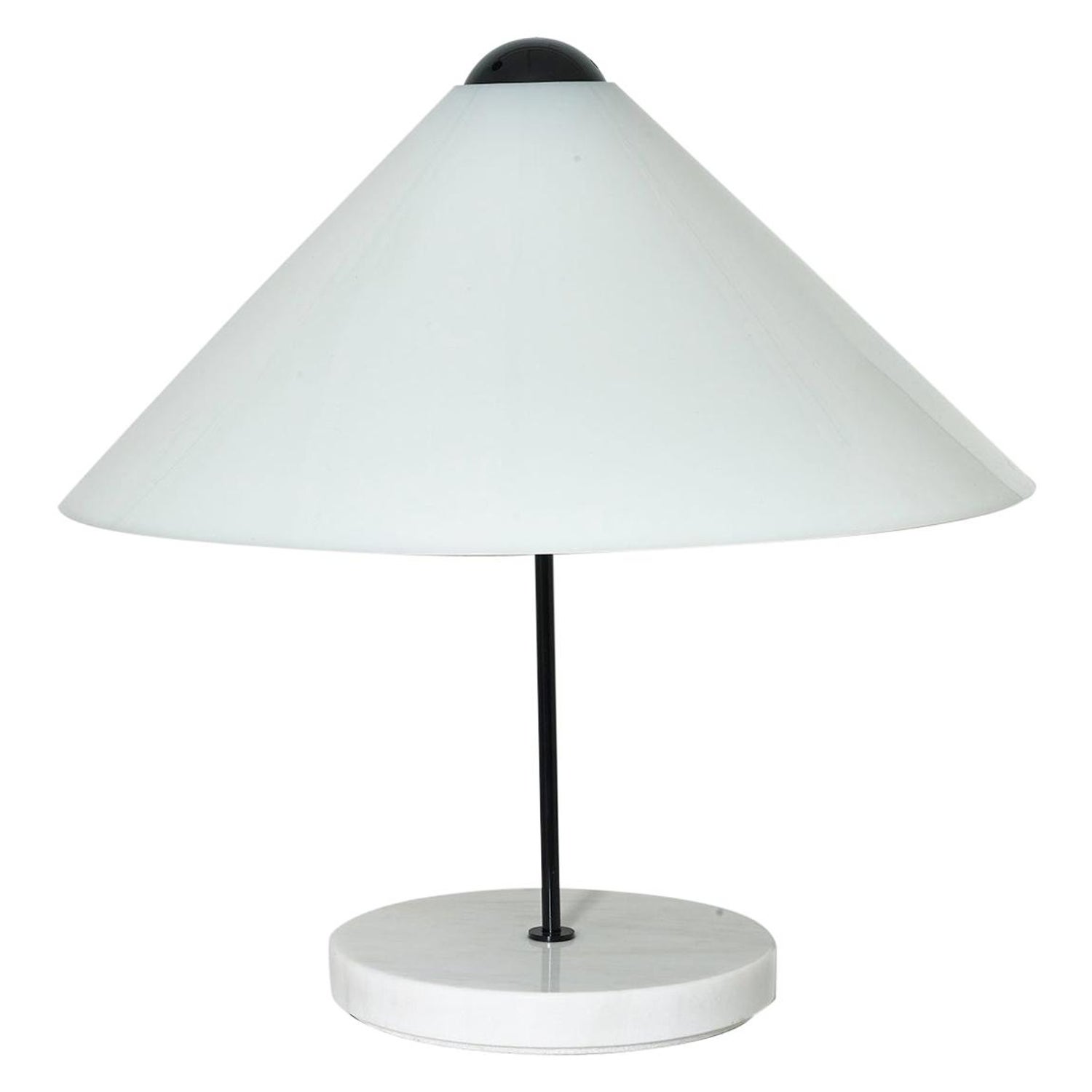White Plexiglas and Marble Table Lamp Snow by Vico Magistretti, Oluce, 1973  For Sale at 1stDibs