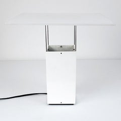White Plexiglass Table Lamp attributed to Benno Premsela