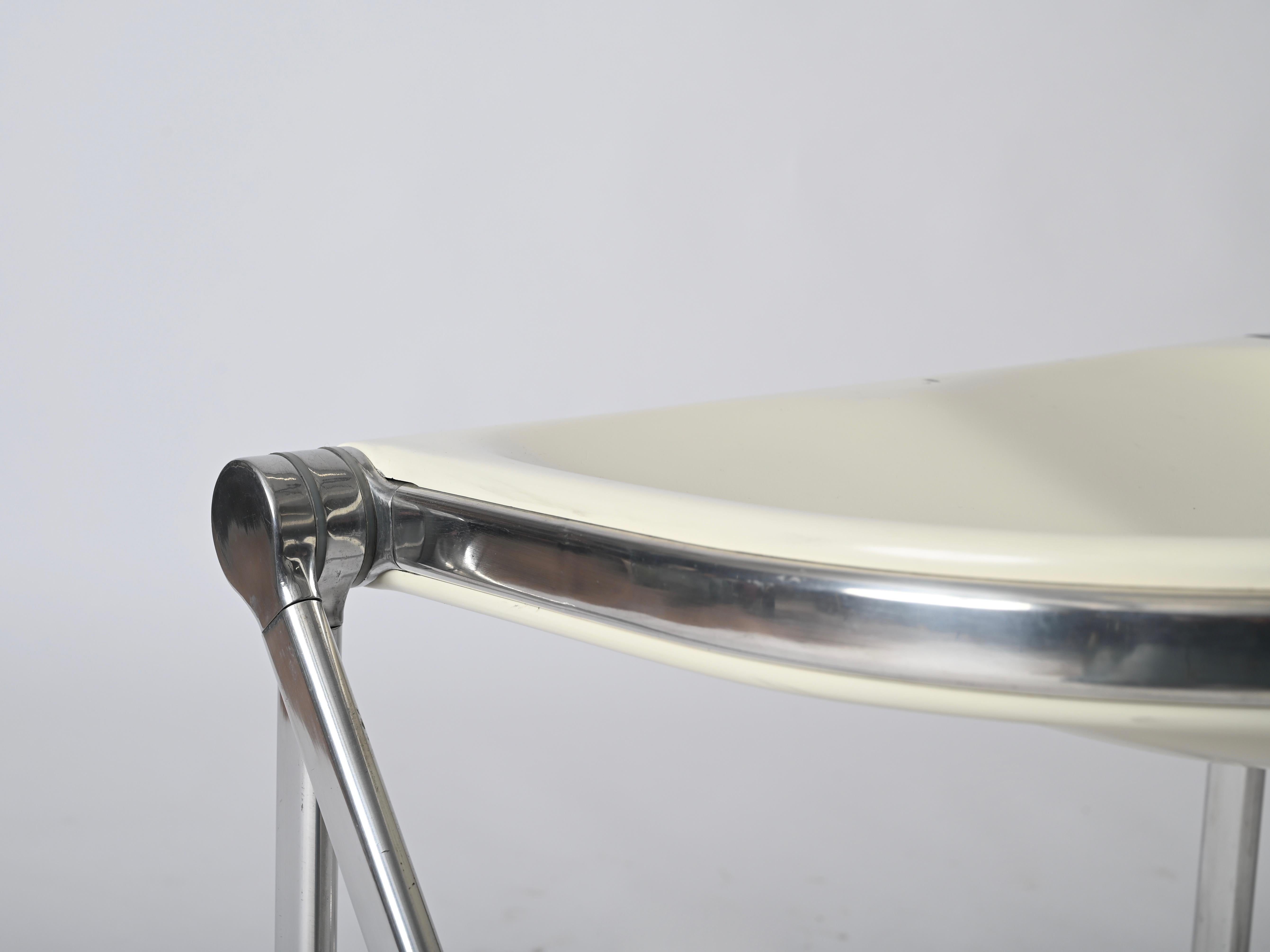 Silla Taburete Plegable Blanca Italiana de G. Piretti para Anonima Castelli, 1960 en venta 9