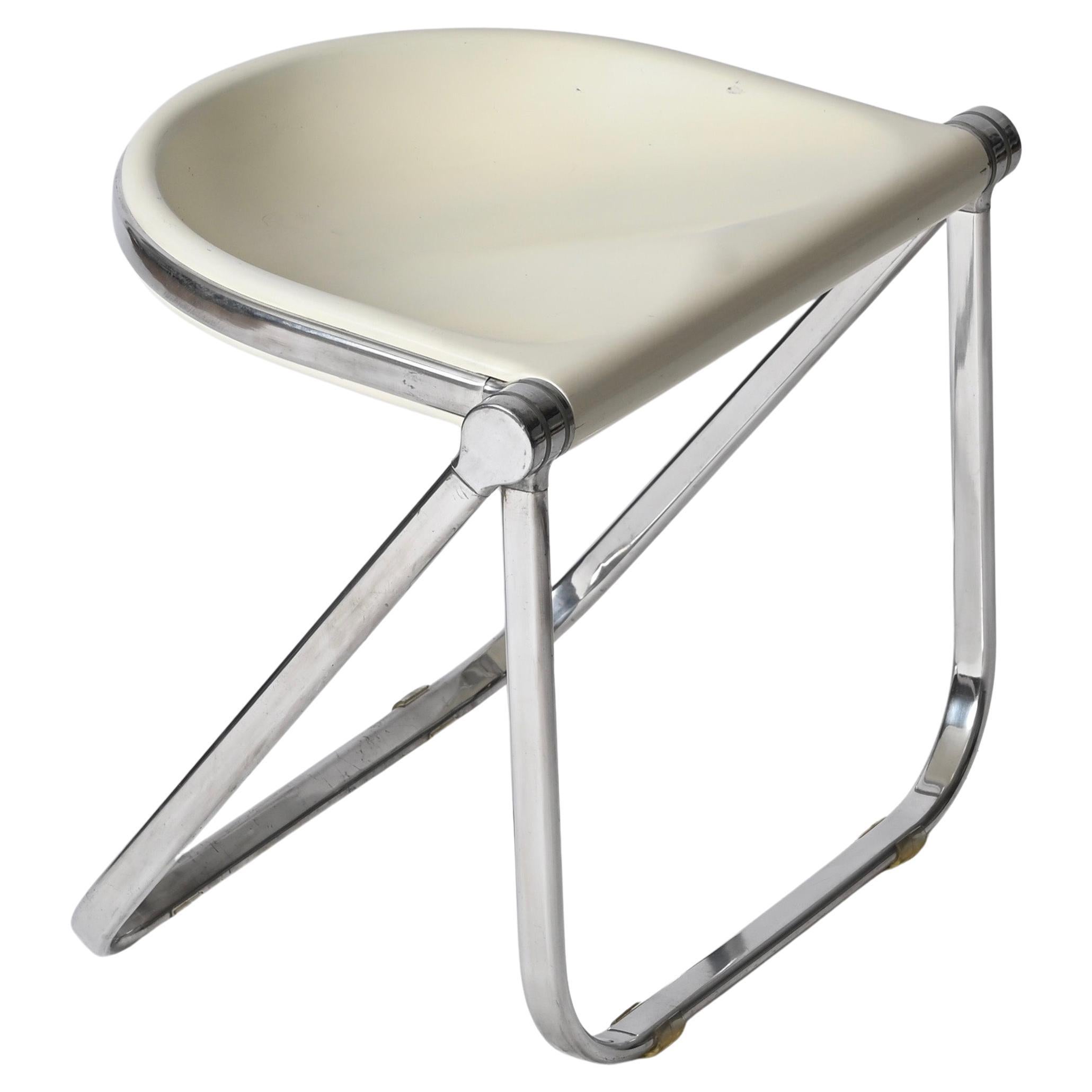 Silla Taburete Plegable Blanca Italiana de G. Piretti para Anonima Castelli, 1960 en venta 12