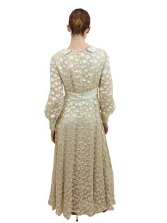 White Polka Dot Chiffon L/S Dress