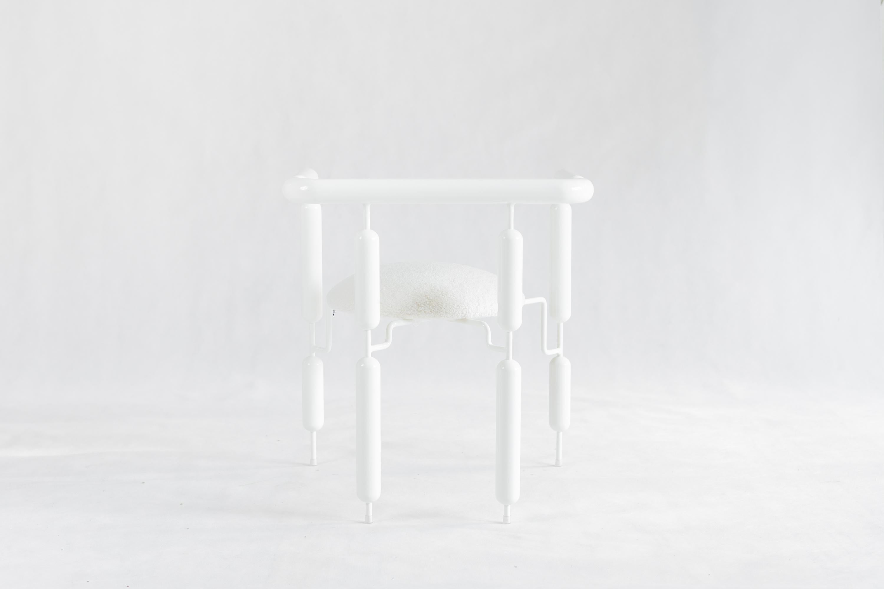 Post-Modern White Poodle Armchair by  Mati Sipiora For Sale