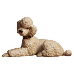 White Poodle Sculpture by Ina Eisenbeisser-Fuchs for Keramos, Vienna, 1963