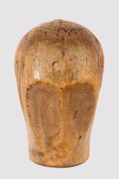 White poplar wood head, used for "Perückenkopf" wigs, Germany, mid-18th century.