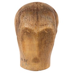 White poplar wood head, used for "Perückenkopf" wigs, Germany, mid-18th century.