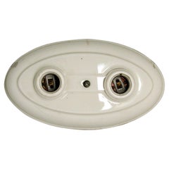 Porcelana Blanca 2 Bombillas Expuestas Flush Mount Light