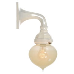 Classic White Porcelain And Vaseline Glass Sconce