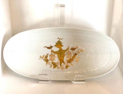 White Porcelain Bjørn Wiinblad for Rosenthal Romance Gold Decorative Platter