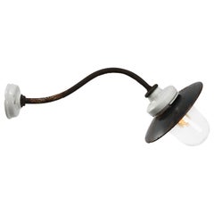 White Porcelain Black Enamel Vintage Industrial Cast Iron Wall Lights