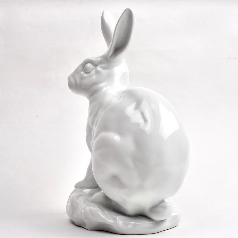 White Porcelain Blanc de Chine Rabbit by Eva Vastagh for Herend 3
