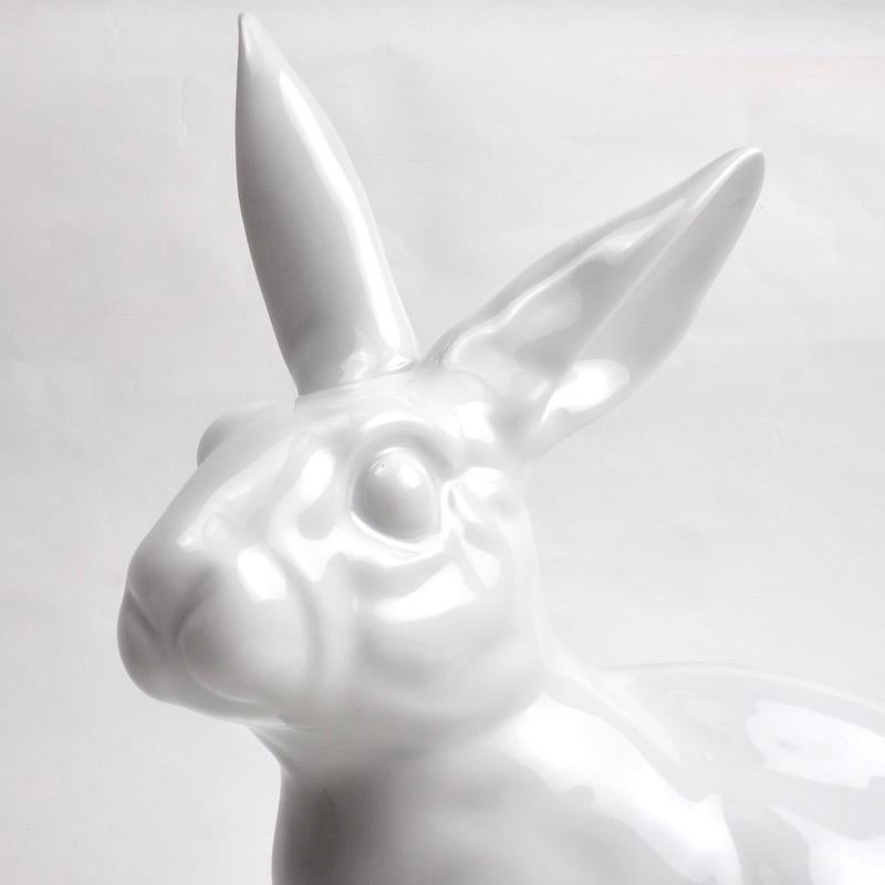 white porcelain rabbit