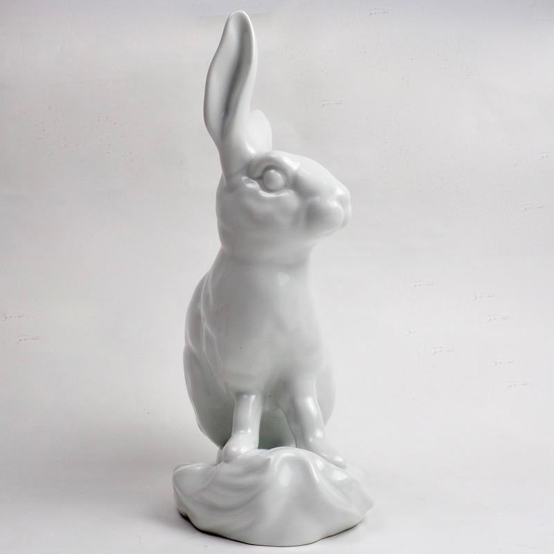 White Porcelain Blanc de Chine Rabbit by Eva Vastagh for Herend In Good Condition In London, GB