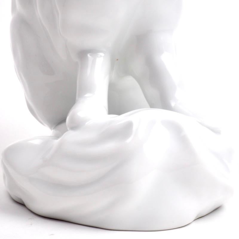 Mid-20th Century White Porcelain Blanc de Chine Rabbit by Eva Vastagh for Herend
