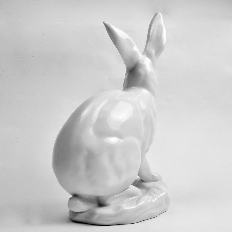 White Porcelain Blanc de Chine Rabbit by Eva Vastagh for Herend 2
