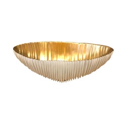 White Porcelain Bowl with Gold Leaf Inside, Italy, Contemporary