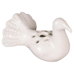 Expositor de pinceles de porcelana blanca, Siglo XX, Periodo Art Nouveau.