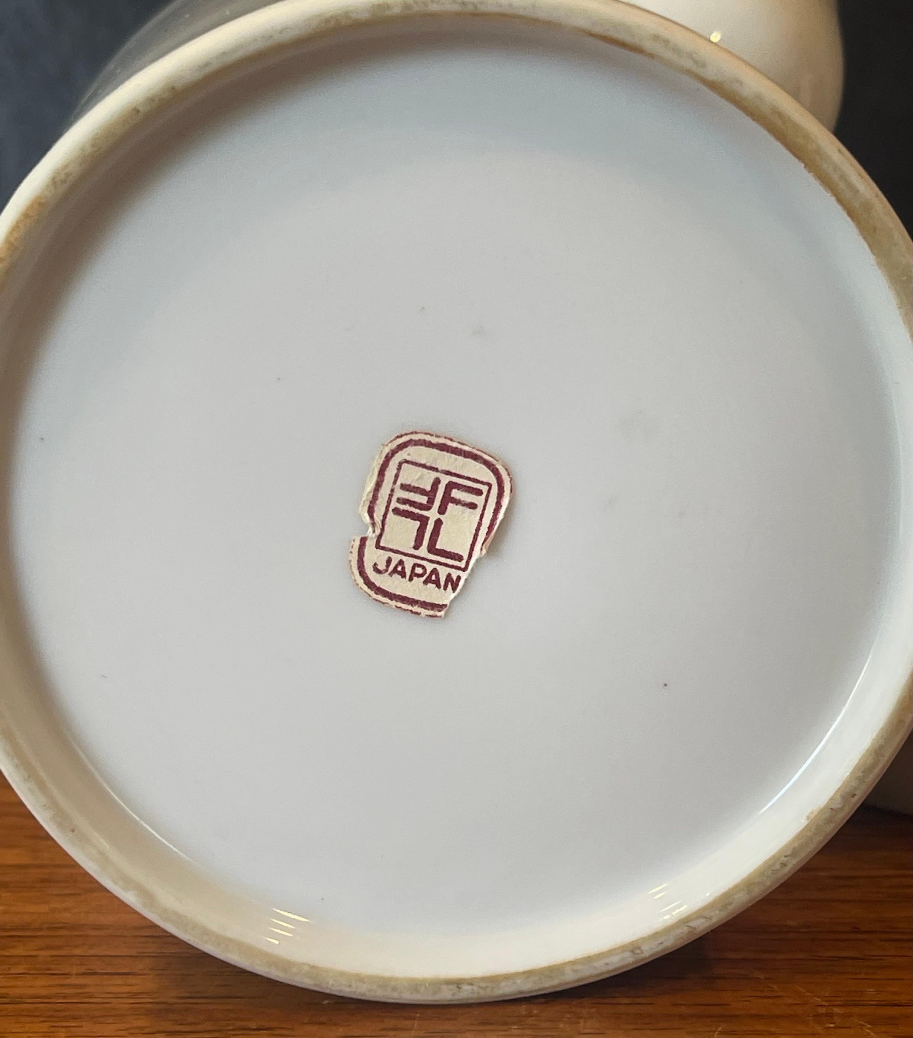 White Porcelain & Cane Handle Teapot by Kenji Fujita for Freeman Lederman 2