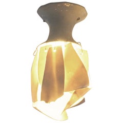 White Porcelain Ceiling Lamp with Hanging Porcelain Petals