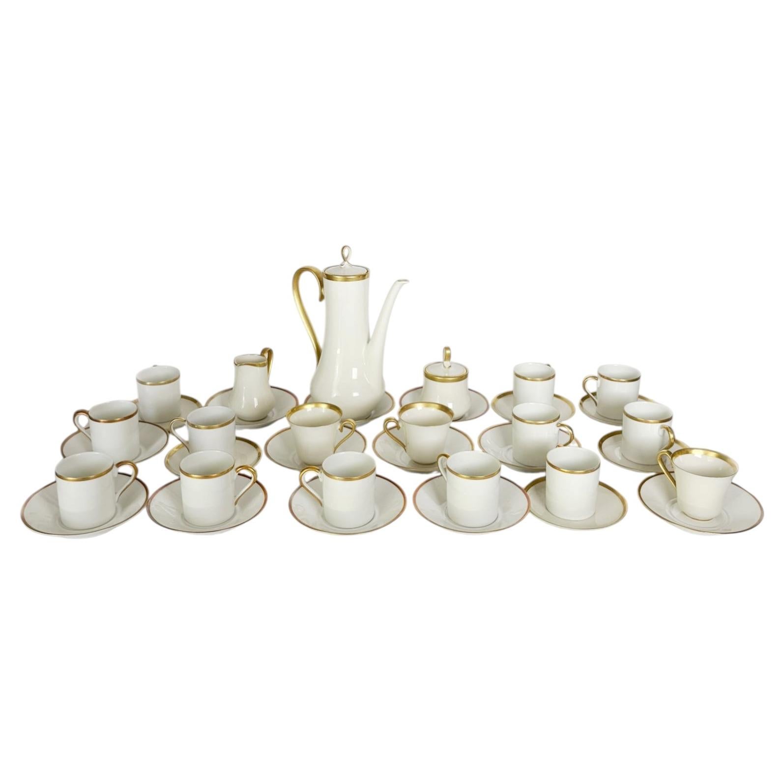 White Porcelain Coffee Service, 18 pieces, France, 20th Century For Sale
