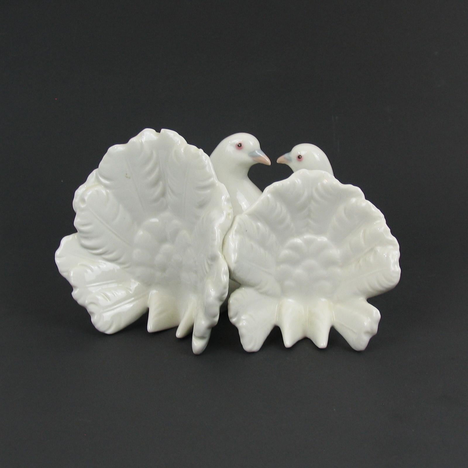 Glazed Lladro Porcelain 'Couple of Doves' Birds Sculpture by Antonio Ballester