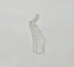 White Porcelain Cubist Elephant Figurine