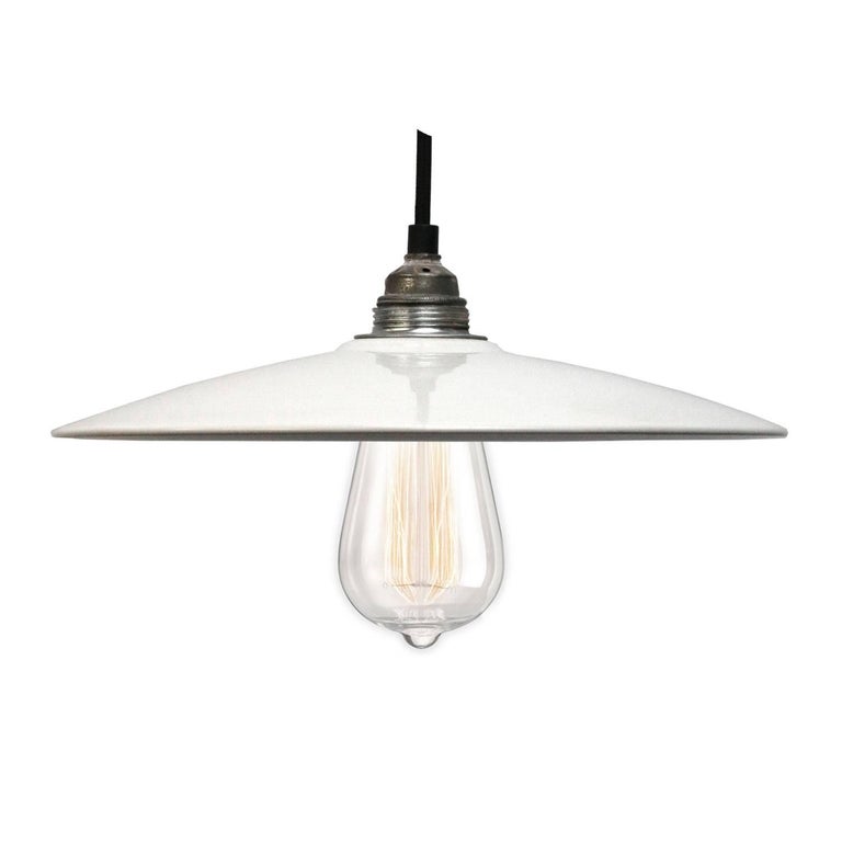 White Porcelain Disk Pendant Lamps 79x For At 1stdibs