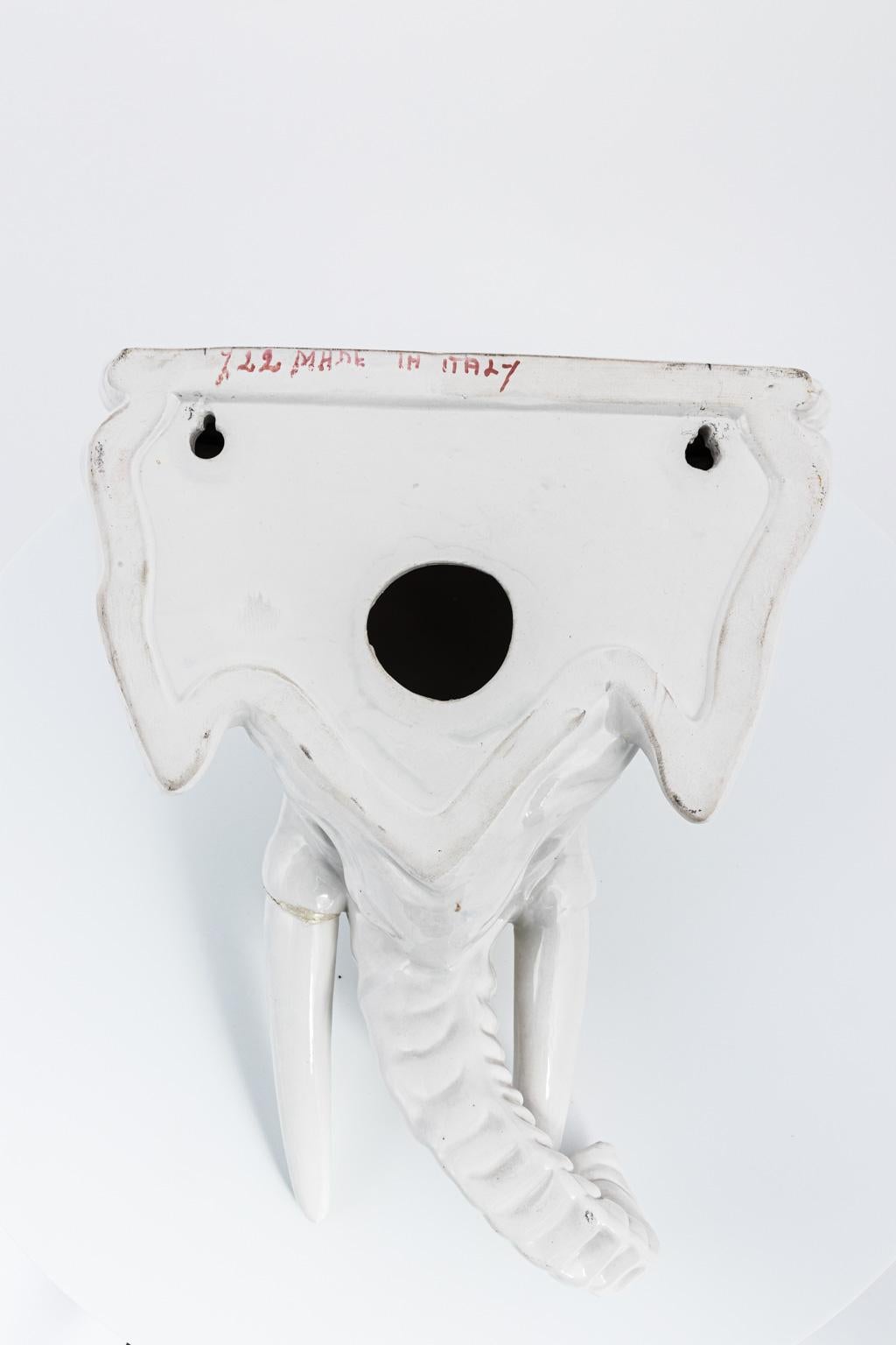 White Porcelain Elephant Bracket 9