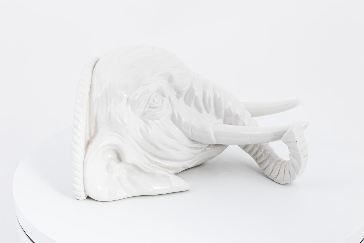 20th Century White Porcelain Elephant Bracket