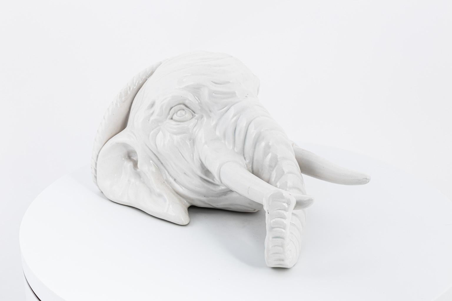 Ceramic White Porcelain Elephant Bracket