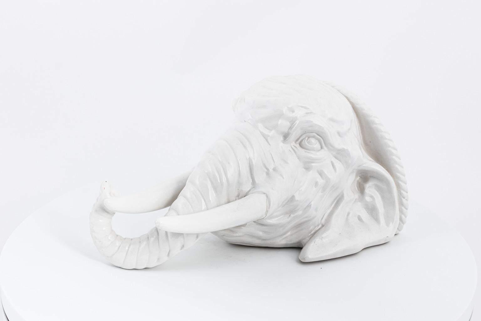 White Porcelain Elephant Bracket 2