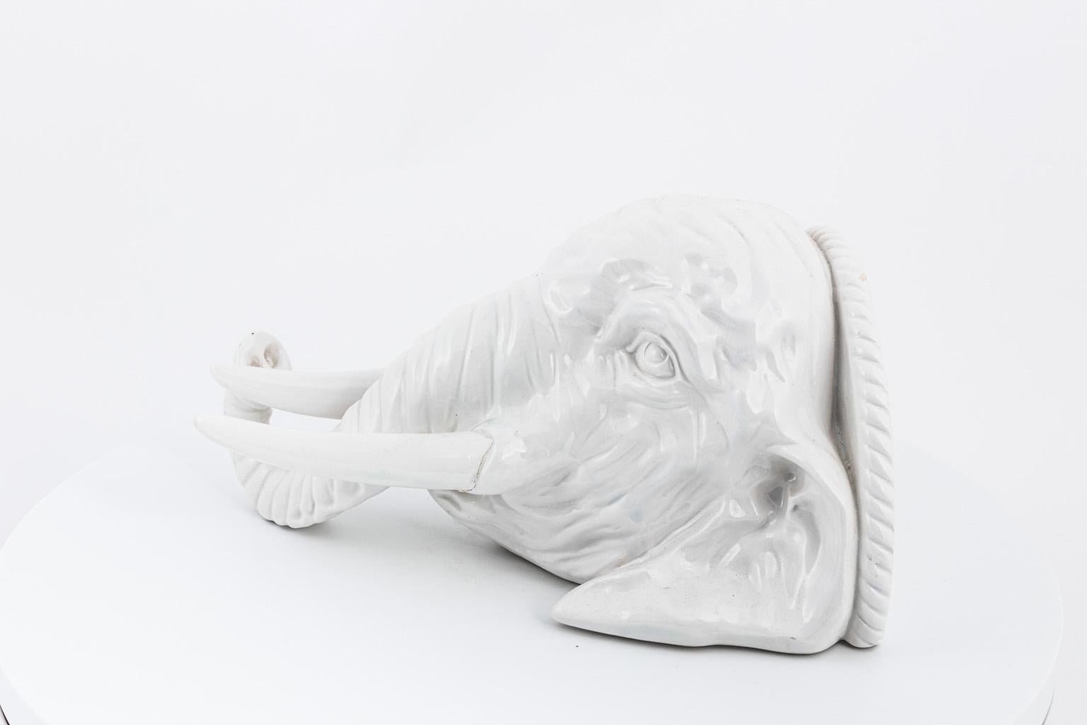 White Porcelain Elephant Bracket 3
