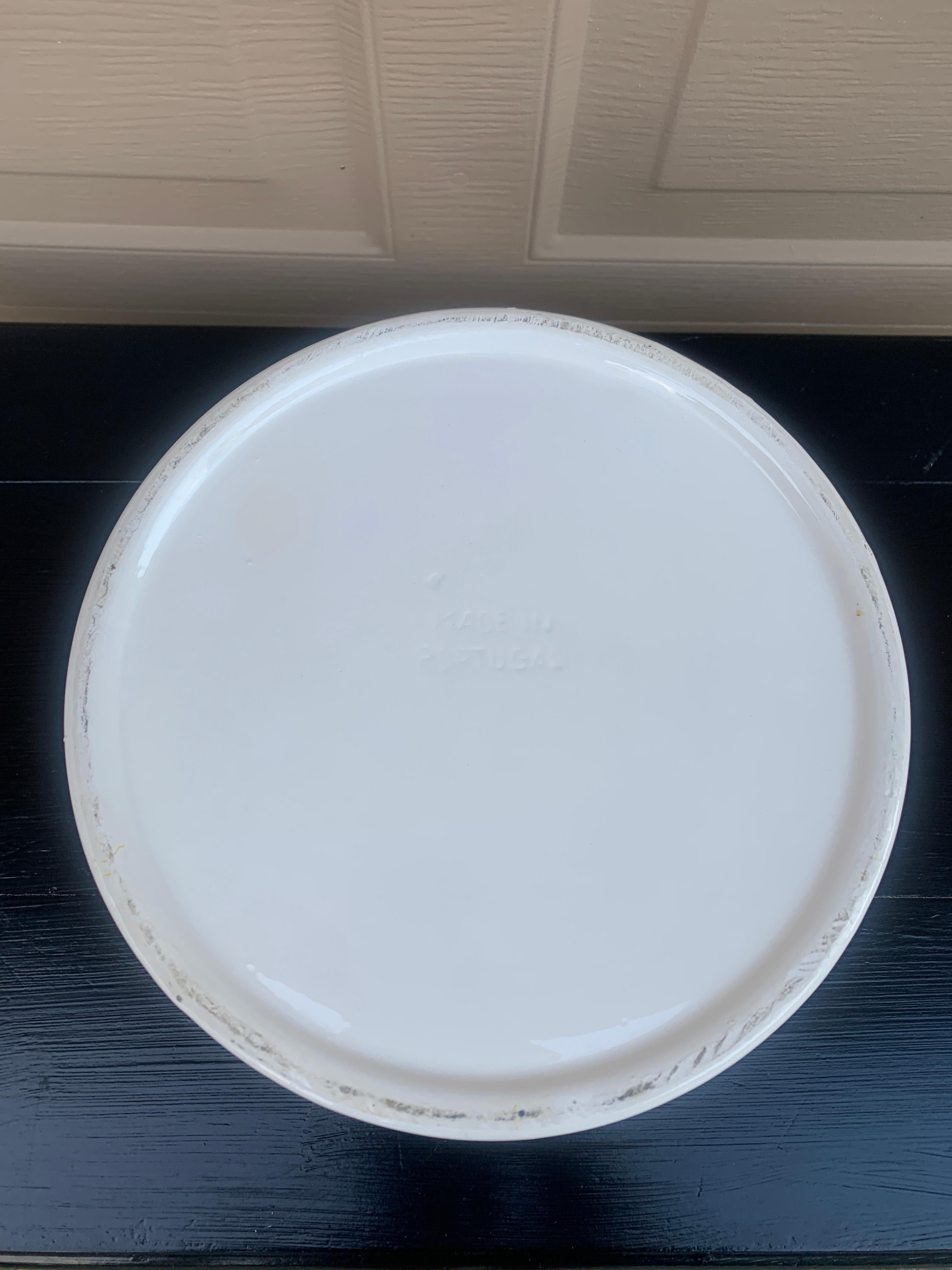 Contenitore con coperchio in porcellana bianca per crocchette per cani 