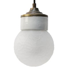 White Porcelain Frosted Glass Vintage Brass Pendant Lights