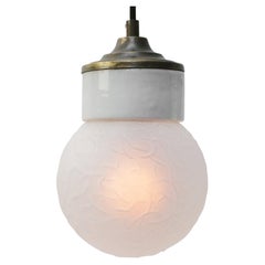 White Porcelain Frosted Glass Vintage Brass Pendant Lights