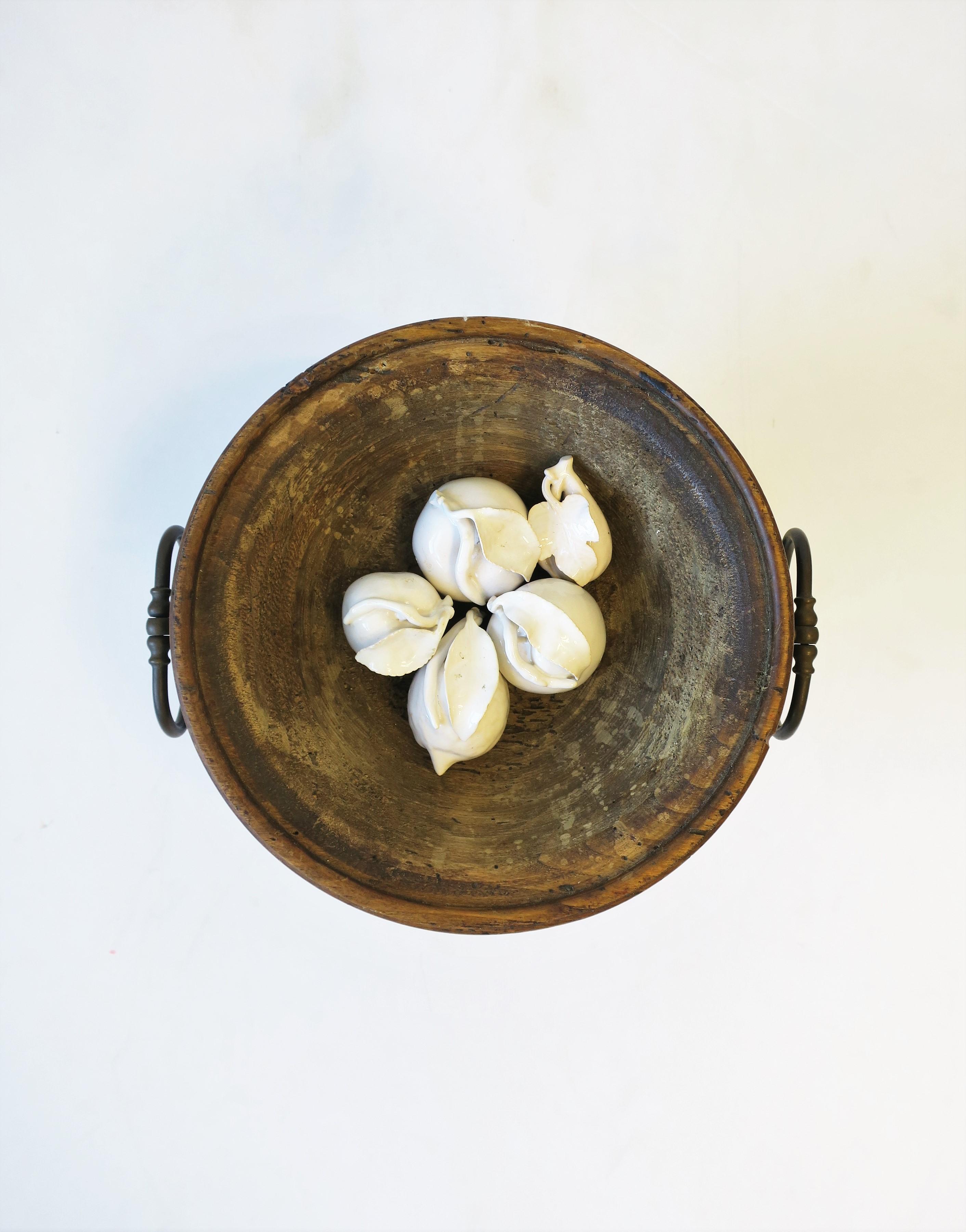 Rustic White Porcelain Fruit Sculptures, Europe