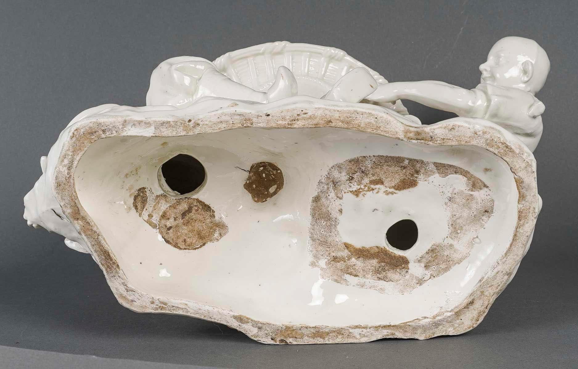 Jardinière aus weißem Porzellan, chinesischer Stil, Anfang 20. Jahrhundert. im Angebot 4