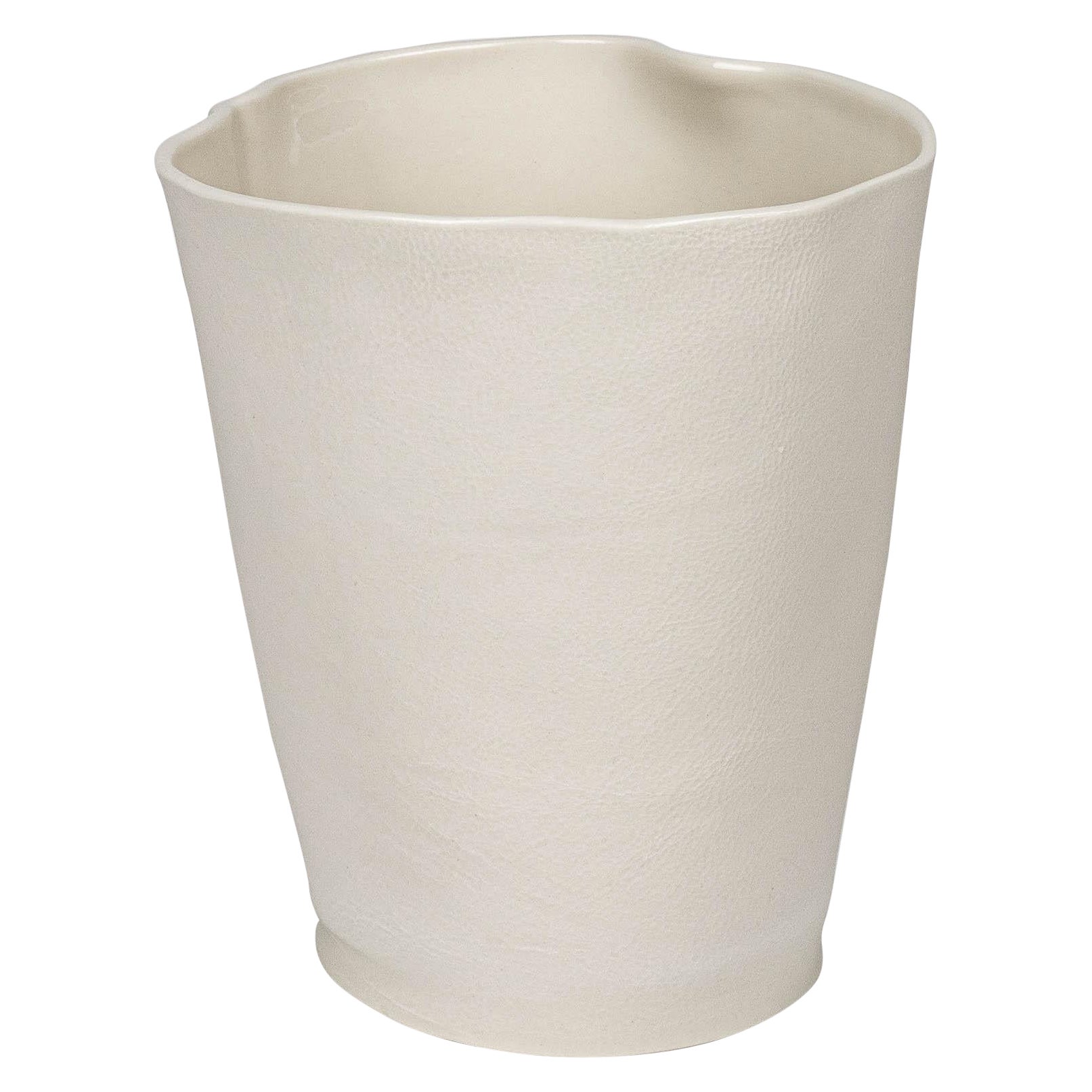 Vasija Kawa de porcelana blanca de 8 pulgadas de Luft Tanaka Studio, hecha a mano, cerámica