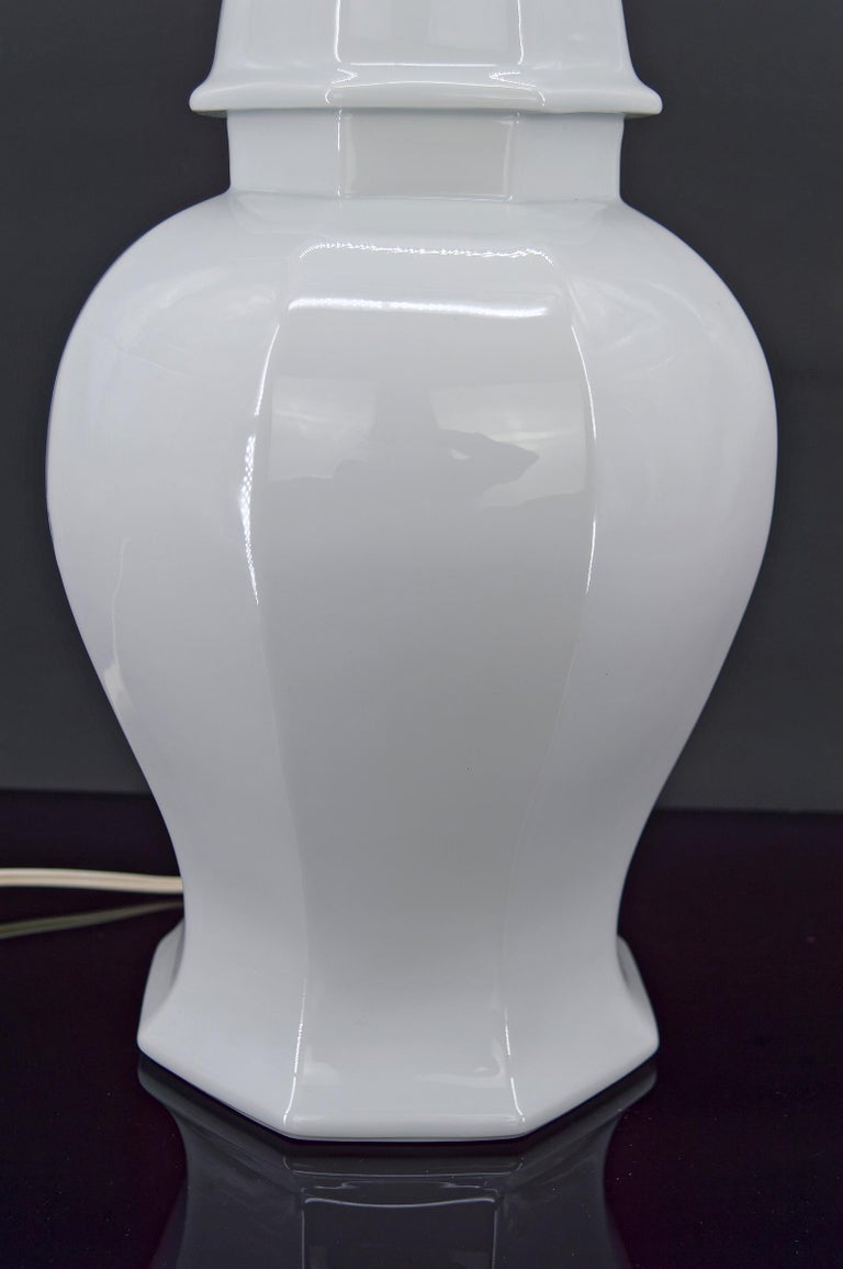 White Porcelain Lamp by Pillivuyt, Japonisme, France, circa 1970 For ...