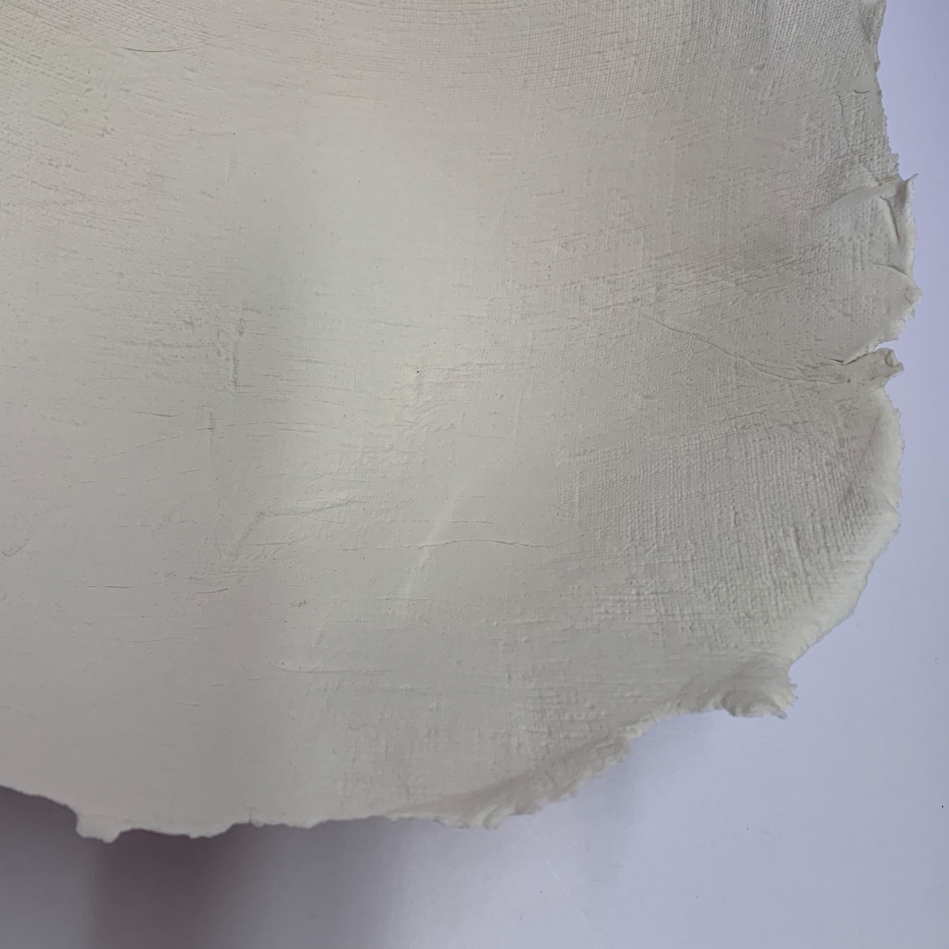 White Porcelain Linen Textured Bowl, France, Contemporary In New Condition In New York, NY