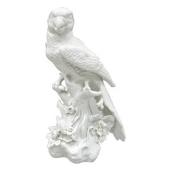 White Porcelain Parrot Figure Statue 5 Point Crown N Capodimonte or German