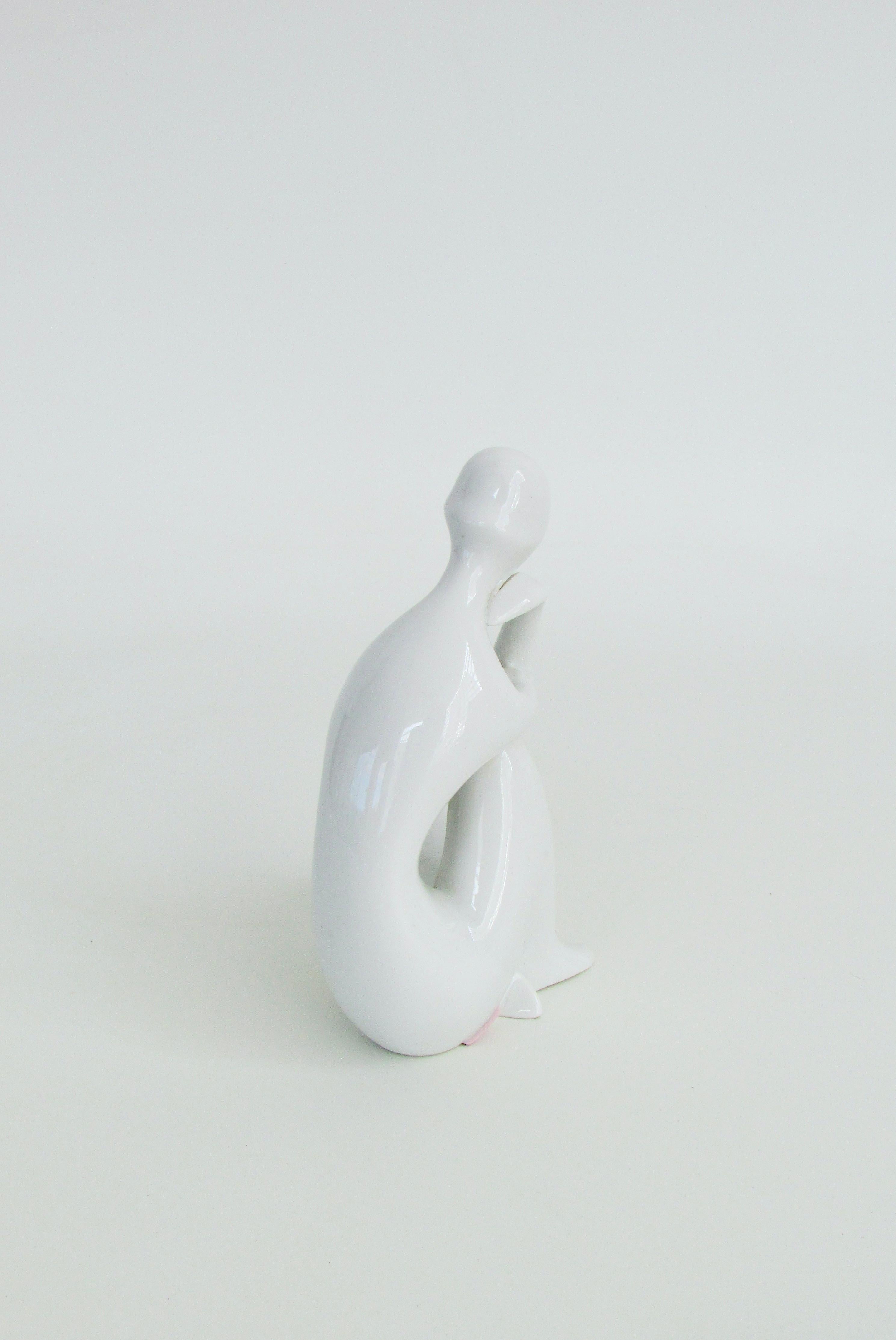White Porcelain Royal Dux Stylized Nude Designed by Jitka Forejtova  For Sale 2