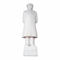 White Porcelain Statue of Mao, Mid 20th Century, 36" Tall
