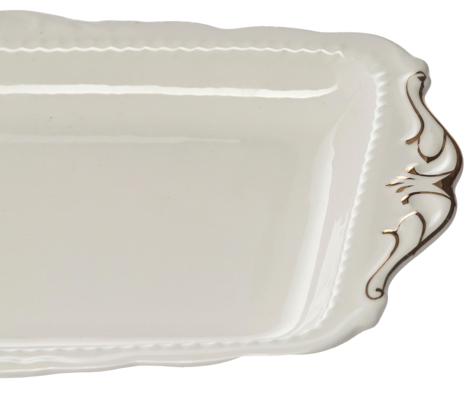 White Porcelain Tea Tray by Royal Albert In Excellent Condition In Malibu, CA